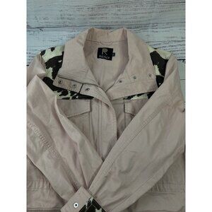 Reilly Denim Jean Jacket Women’s XL Cowhide Print Western Pink